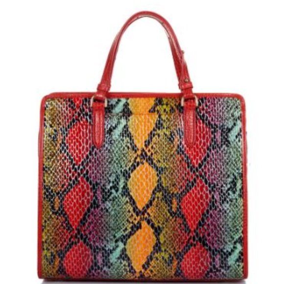 SALE BNWT Brahmin Tia Red Dragon Experium Genuine Leather Women’s Large Tote Bag - Picture 2 of 10